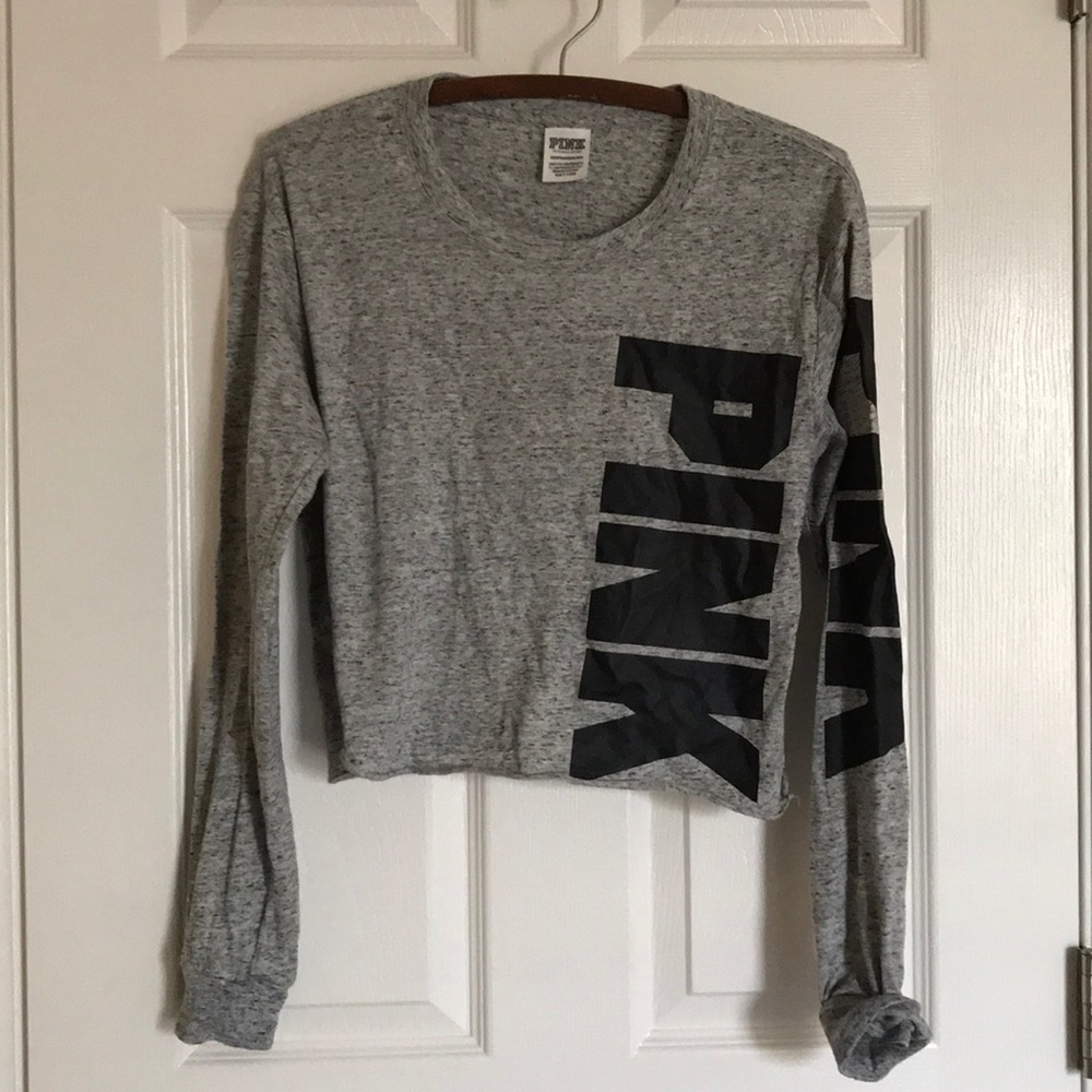 Victoria secret pink long sleeve crop top